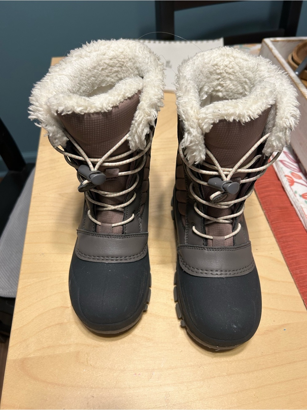 all in motion Kids Brown and Cream Insulated Rain & Snow Boots